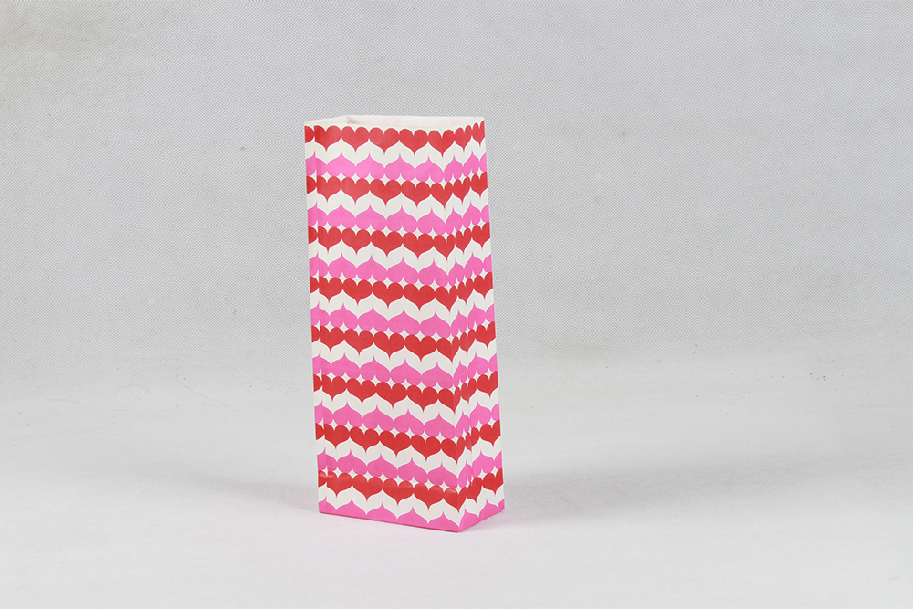 紅色愛(ài)心唯美牛皮食品袋定制