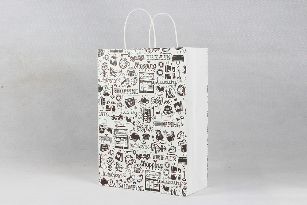 黑色卡通個(gè)性服裝牛皮紙袋定制 黑色卡通個(gè)性服裝牛皮紙袋定制