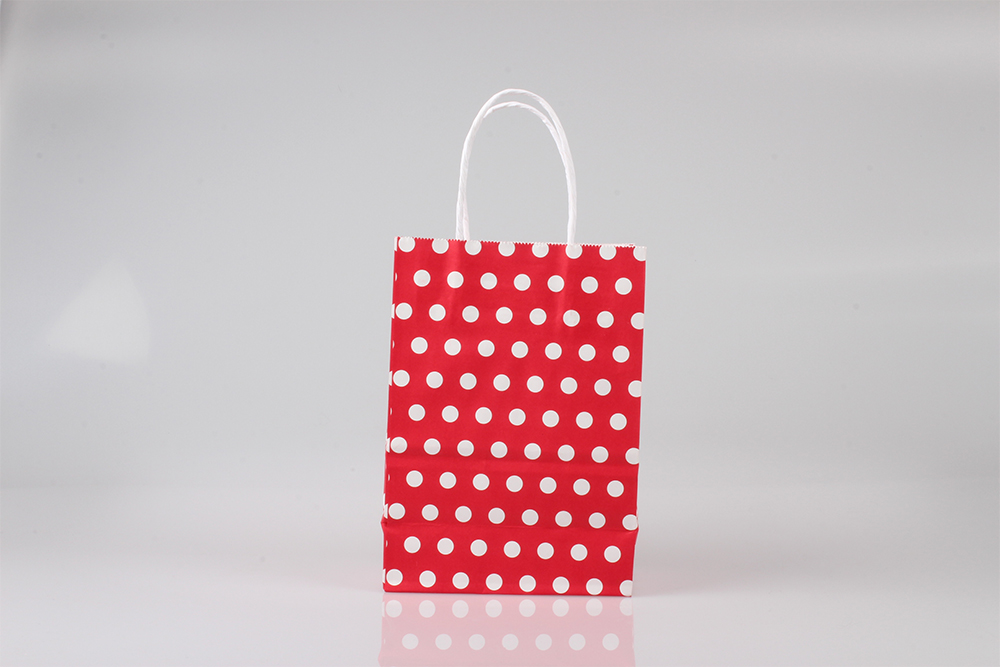 中號圓點(diǎn)時(shí)尚白牛皮紙袋